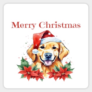 Golden Retriever Christmas, Dogs, Pets, Dog Lovers, Holidays with Pets Sticker